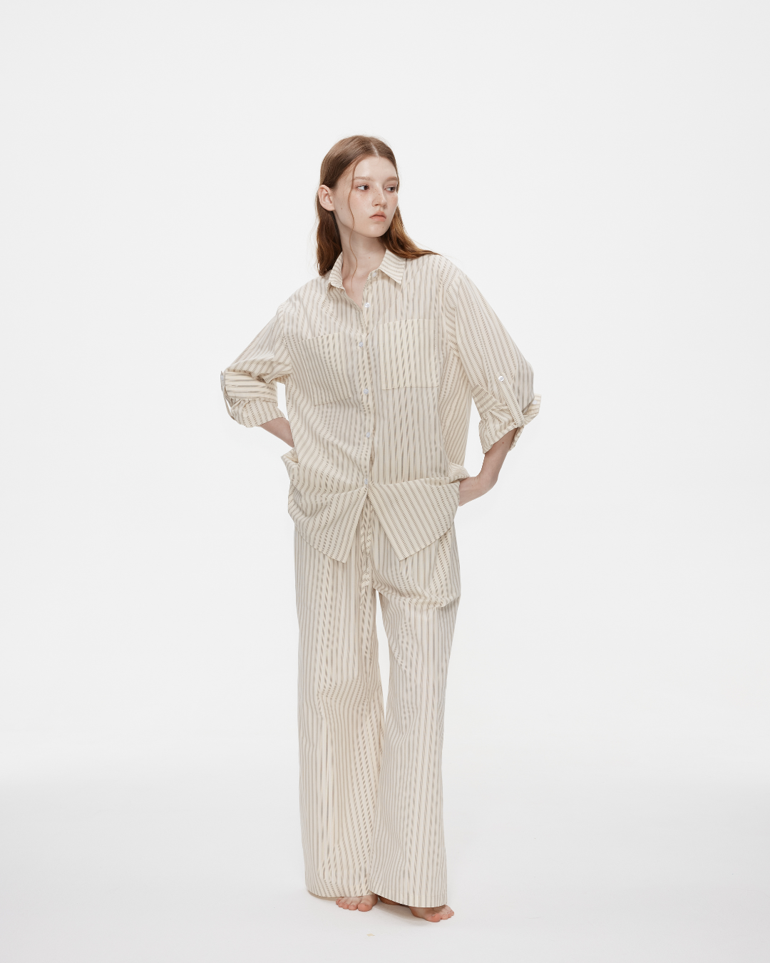 Naeun Stripes Cotton Pants